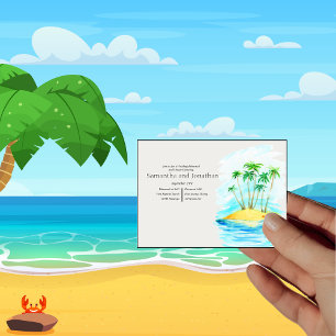 Invitación Palm Tree y Beach Wedsal