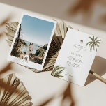 Invitación Palm Trees acuarelas tropicales Foto Boda Boho<br><div class="desc">Invite a sus huéspedes a su hermosa boda en la playa con nuestro diseño de invitación a bodas en la playa tropical. El diseño presenta nuestras palmeras acuáticas pintadas a mano con monograma de palmeras. Nuestro boda tropical de boho es perfecto para una boda de playa o destino. En el...</div>