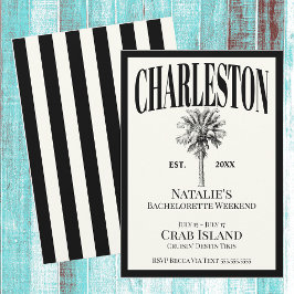 Invitación Palm Trees de Lujo Charleston Bachelorette Costera
