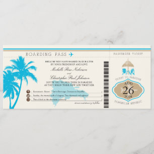 Invitación Palm Trees de pases de abordaje de República Domin