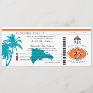 Invitación Palm Trees de pases de abordaje de República Domin