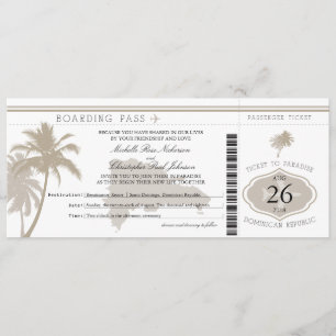 Invitación Palm Trees de pases de abordaje de República Domin