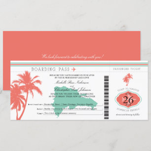 Invitación Palm Trees de pases de abordaje de República Domin