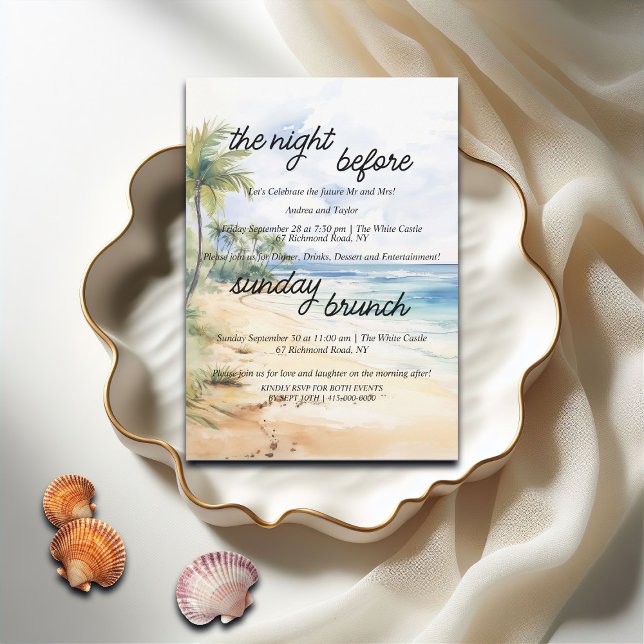 Invitación Palm Trees de playa Cena y Brunch Dominical (Subido por el creador)