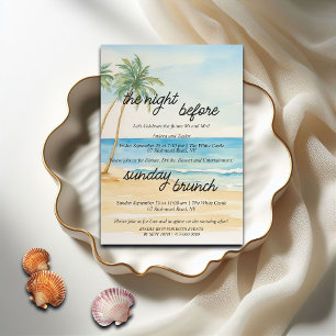 Invitación Palm Trees de playa Cena y Brunch Dominical
