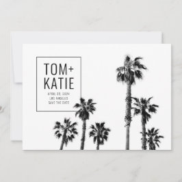 Invitación Palm Trees Save the Date for California Boda