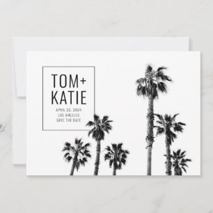 Invitación Palm Trees Save the Date for California Boda