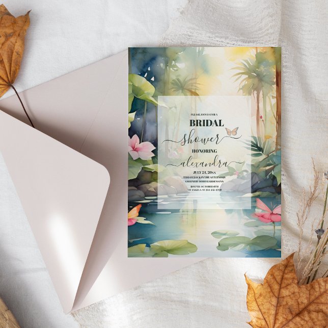 Invitación Palm Trees Tropicales Beach Bridal Shower (Subido por el creador)