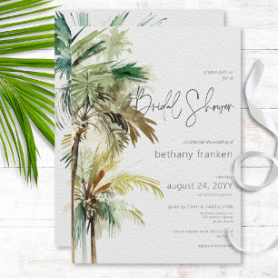 Invitación Palm Trees Tropicales Ducha Nodal Moderna