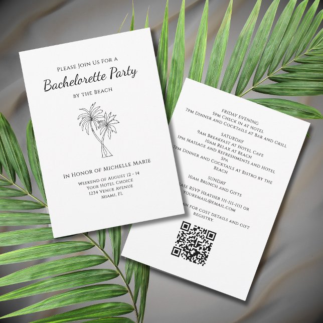 Invitación Palm Trees Tropicales Fin de semana moderno de sol (Subido por el creador)