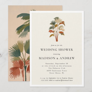 Invitación Palm Trees Tropicales Pastel Boho Wedding Ducha
