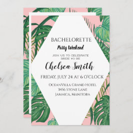 Invitación Palm Tropical Bachelorette Party Itinerario Detall