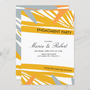 Invitación Palm tropical de verano Resumen Compromiso amarill