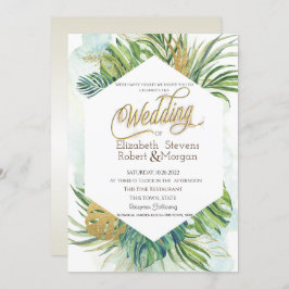 Invitación Palm Tropical deja Boda de verano