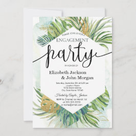 Invitación Palm tropical deja fiesta de compromiso de verano