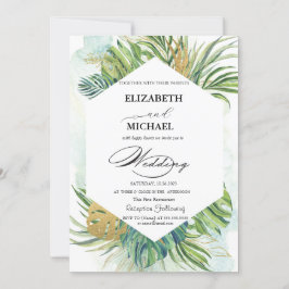 Invitación Palm Tropical deja guión Boda de verano