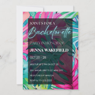 Invitación Palm tropical deja la fiesta de la Bachelorette Ne