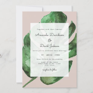 Invitación Palm tropical deja la vegetación Boda moderno