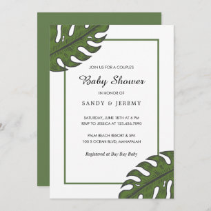 Invitación Palm Tropical Deja Parejas Baby Shower