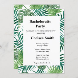 Invitación Palm tropical exótica deja fiesta de soltera