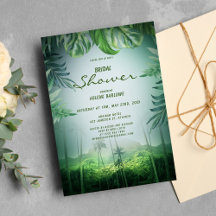 Palm Tropical Floral Green Beach Bridal Shower