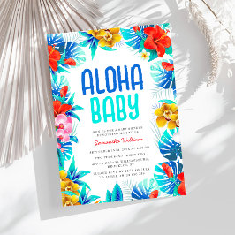 Invitación Palm tropical rústica deja Baby Shower a Aloha