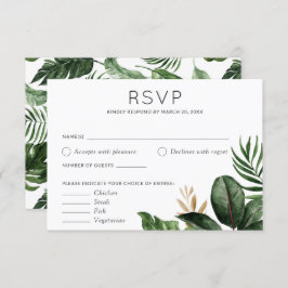 Invitación Palm Tropical Sale Boda Opciones de Alimentos RSVP