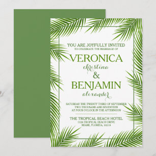 Invitación Palm Tropical Sale Boda Playa