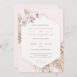 Invitación Palm Tropical Seca Boho deja Boda de Pampas