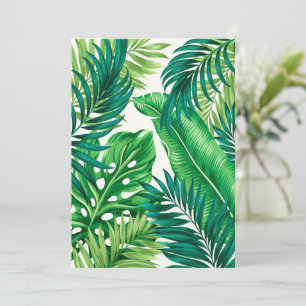 Invitación Palm tropical verde Banana Monstera hojas