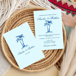 Invitación Palma de Playa Dibujada a Mano Boda Caprichosa