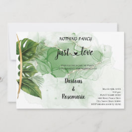 Invitación Palma Tropical Nada Elegante solo Amor Huida