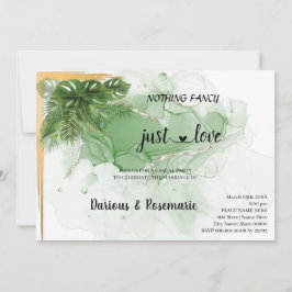 Invitación Palma Tropical Nada Lujoso solo Amor Huida En