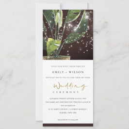 INVITACIÓN PALMA TROPICAL STARRRY NOCHE MASON JAR LIGHT BODA