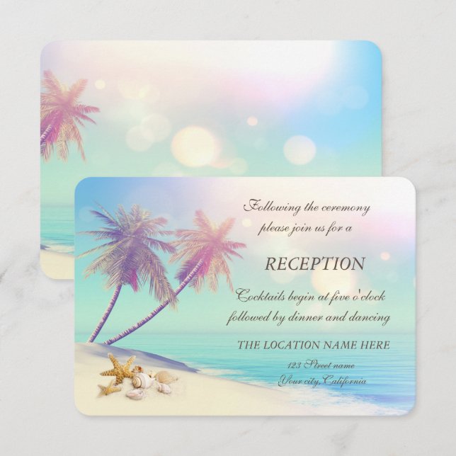 Invitación Palmas Beach Caracoles Recepción I (Anverso / Reverso)