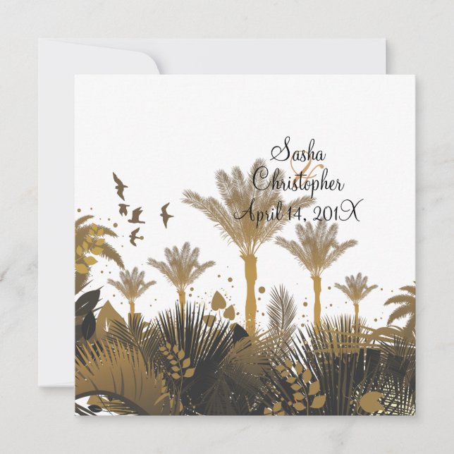 Invitación Palmas de época PixDezine (Anverso)