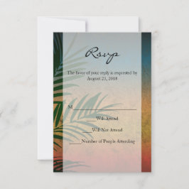 Invitación Palmas de puesta de sol tropical
