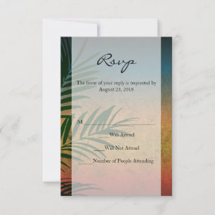 Invitación Palmas de puesta de sol tropical