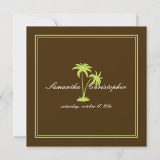 Invitación Palmas Gemelas de PixDezine, Menta de Chocolate
