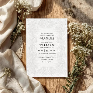 Invitación Palmas Repujadas Ornamentales Código QR Elegante B
