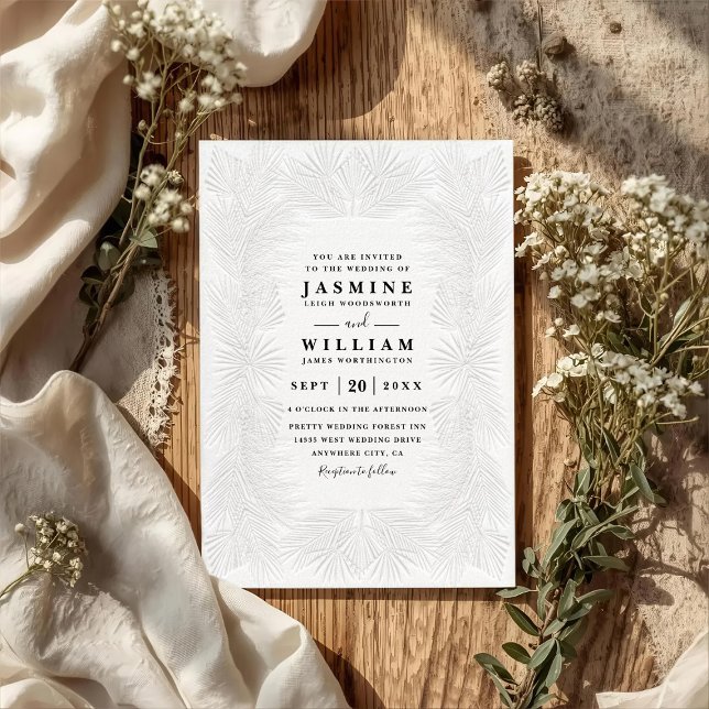 Invitación Palmas Repujadas Ornamentales Código QR Elegante B (Subido por el creador)