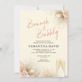 Invitación Palmas secas Boho Brunch & Bubbly Bridal Shower