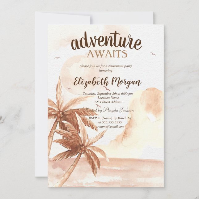 Invitación Palmas Tropicales Rústicas (Anverso)