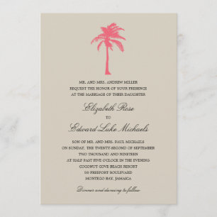 Invitación Palmera coralina el   que se casa