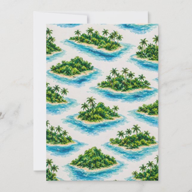 Invitación Palmera de Isla Tropical (Anverso)