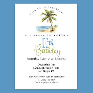 Invitación Palmera de Playa 100 Aniversario