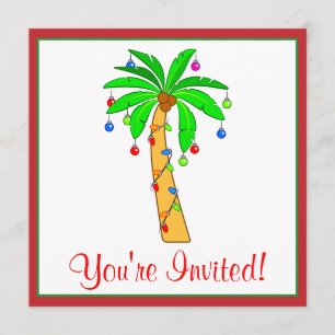 Invitación Palmera decorada para Navidad