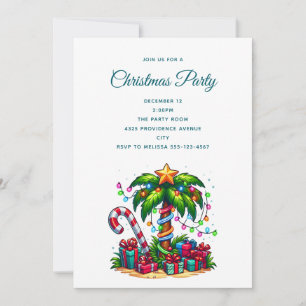 Invitación Palmera tropical de Navidad