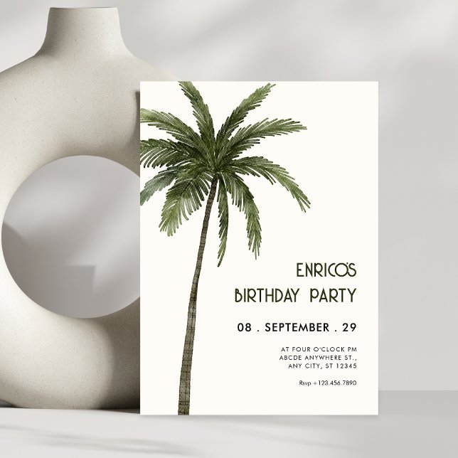 Invitación Palmera tropical minimalista (Subido por el creador)