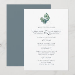 Invitación Palmeras acuáticas y Boda de pizarra